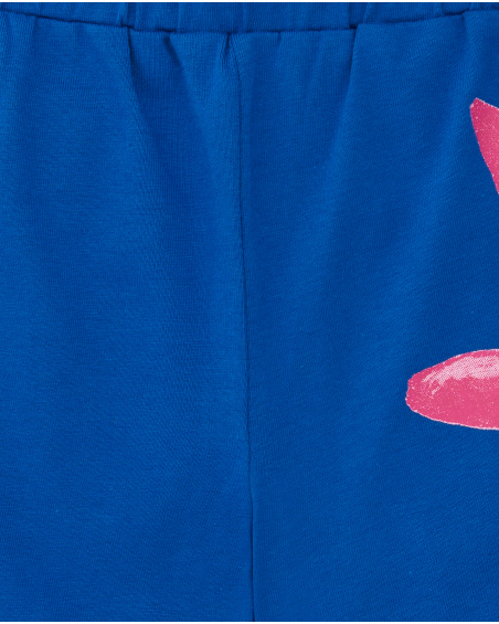 Shorts blu in maglia da bambina Collezione Acid Bloom