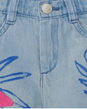 Shorts in denim blu da bambina Collezione Acid Bloom