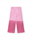 Pantaloni in twill fucsia da bambina Collezione Acid Bloom