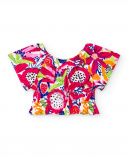 Blusa in popeline fucsia da bambina Collezione Acid Bloom