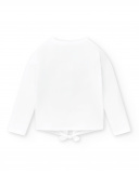 Camiseta larga punto blanco niña Acid Bloom