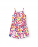 Tuta bianca in maglia da bambina Collezione Acid Bloom