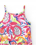 Tuta bianca in maglia da bambina Collezione Acid Bloom