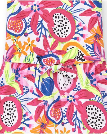 Tuta bianca in maglia da bambina Collezione Acid Bloom