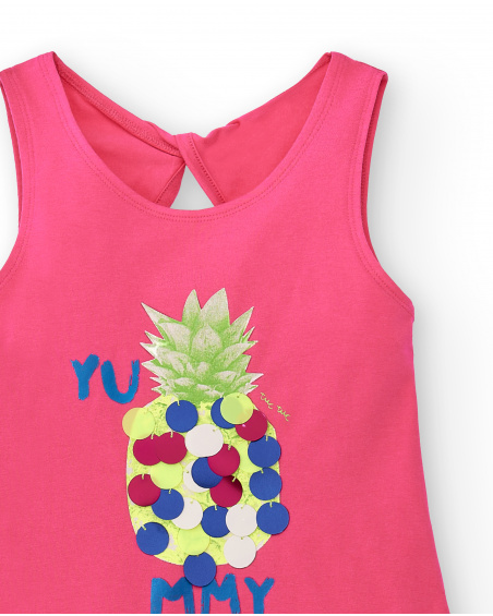 Abito fucsia in maglia da bambina Collezione Acid Bloom