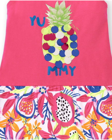 Abito fucsia in maglia da bambina Collezione Acid Bloom