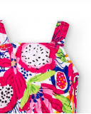 Abito da bambina in popeline bianco Collezione Acid Bloom