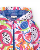 Giacca a vento bianca da bambina Collezione Acid Bloom