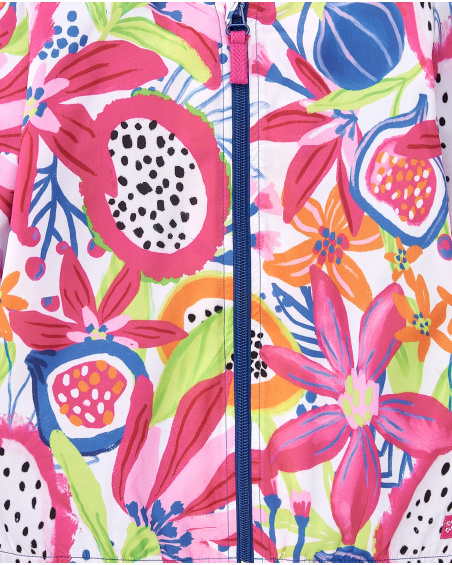 Giacca a vento bianca da bambina Collezione Acid Bloom