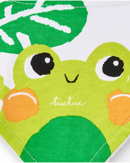 Bavaglino bandana verde da bambino Collezione Water Lilies