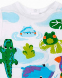 Completo in maglia di popeline verde bianco per bambino