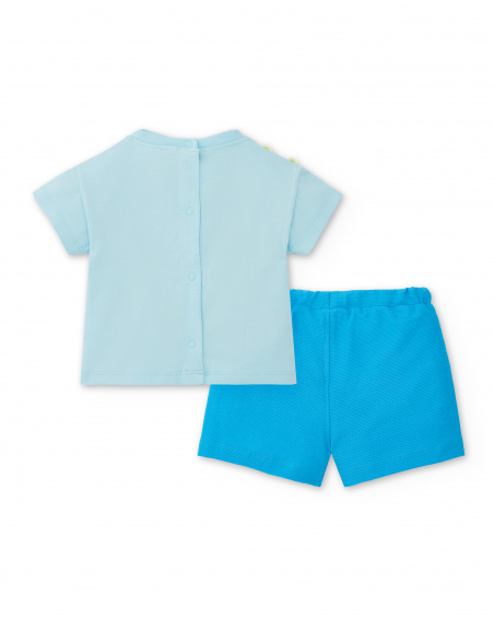 Completo in maglia blu da bambino Collezione Water Lilies