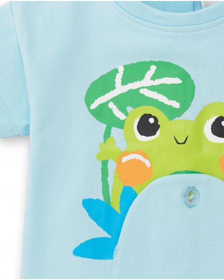 Completo in maglia blu da bambino Collezione Water Lilies