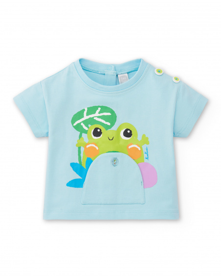 Completo in maglia blu da bambino Collezione Water Lilies