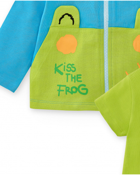 Completo in maglia verde blu da bambino Collezione Water Lilies