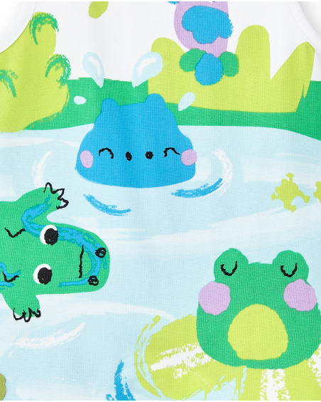 Tutina bianca in maglia da bambino Collezione Water Lilies