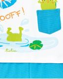 Tutina in maglia bianca blu da bambino Collezione Water Lilies