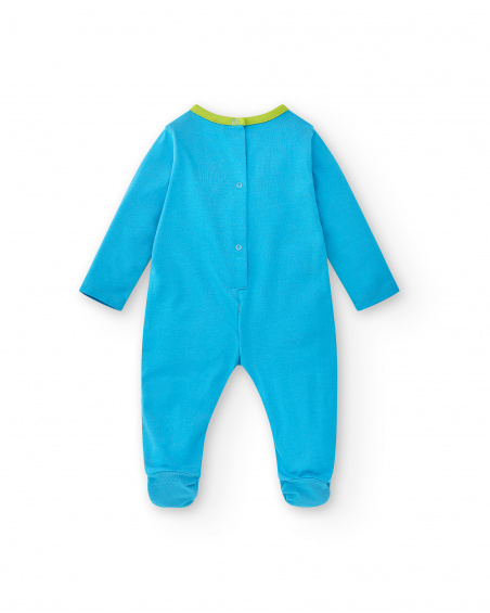 Tutina blu in maglia da bambino Collezione Water Lilies