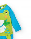 Tutina blu in maglia da bambino Collezione Water Lilies