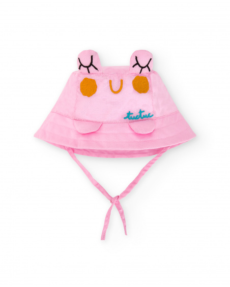 Cappello piatto rosa da bambina Collezione Water Lilies