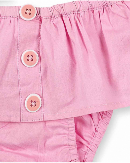 Completo rosa lavorato a maglia piatta da bambina Collezione