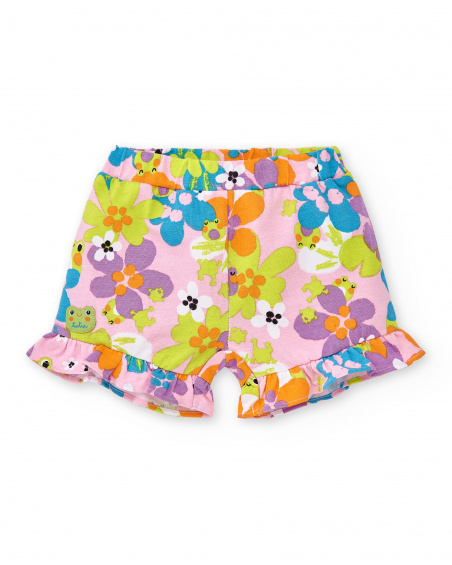 Completo rosa lavorato a maglia da bambina Collezione Water