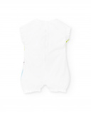 Tutina bianca lavorata a maglia da bambina Collezione Water