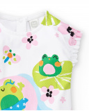 Tutina bianca lavorata a maglia da bambina Collezione Water