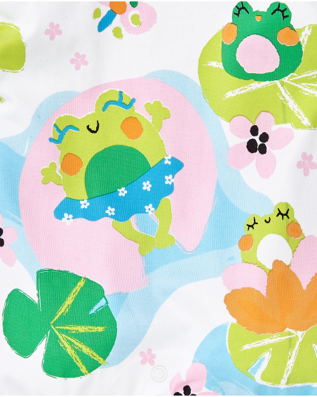 Tutina bianca lavorata a maglia da bambina Collezione Water