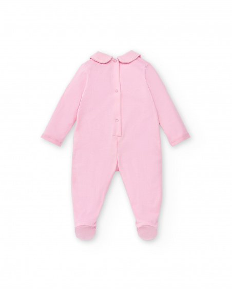 Tutina rosa lavorata a maglia da bambina Collezione Water Lilies