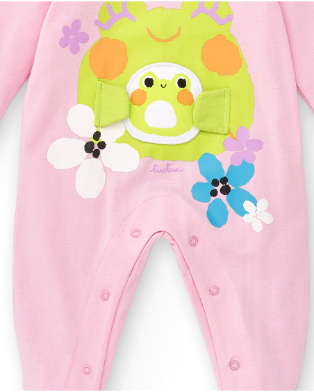 Tutina rosa lavorata a maglia da bambina Collezione Water Lilies