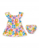 Completo in maglia stampato rosa da bambina Collezione Water