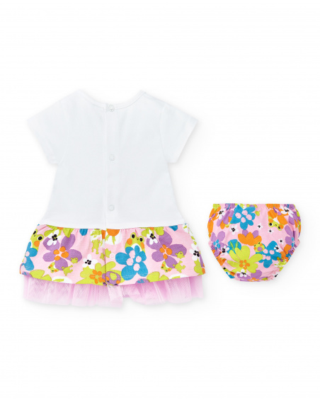 Completo in maglia bianco da bambina Collezione Water Lilies