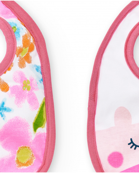 Bavaglino rosa da bambina Collezione Over The Rainbow