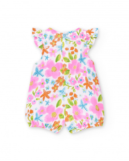 Tutina bianca lavorata a maglia da bambina Collezione Over The