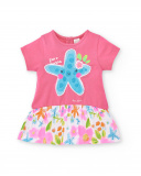 Abito fucsia in maglia da bambina Collezione Over The Rainbow