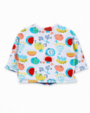 Completo reversibile in maglia blu da bambino Collezione Frutti