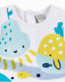 Tutina bianca in maglia da bambino Collezione Frutti