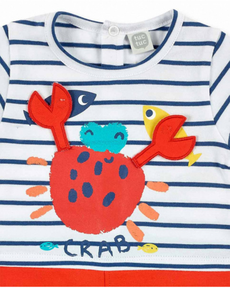 Tutina in maglia bianca rossa da ragazzo Collezione Frutti