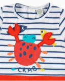 Tutina in maglia bianca rossa da ragazzo Collezione Frutti