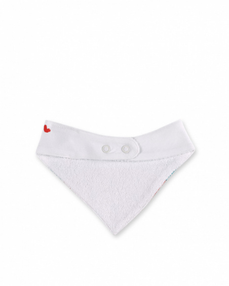 Bavaglino bandana bianco da bambina Collezione Frutti