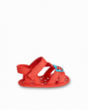 Sandali in twill rosso da bambina Collezione Frutti