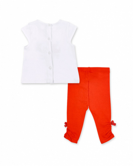 Completo in maglia bianco rosso da bambina Collezione Frutti