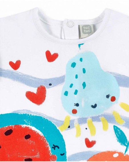 Abito bianco in maglia da bambina Collezione Frutti