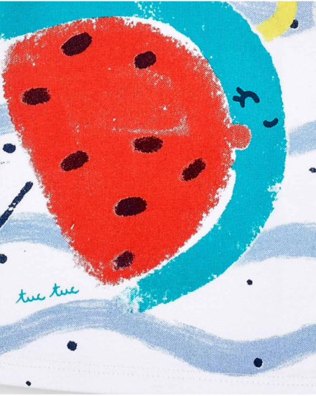 Abito bianco in maglia da bambina Collezione Frutti