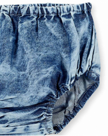 Completo in denim blu da bambina Collezione Frutti