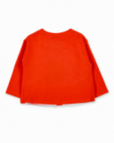 Giacca rossa lavorata a maglia da bambina Collezione Frutti