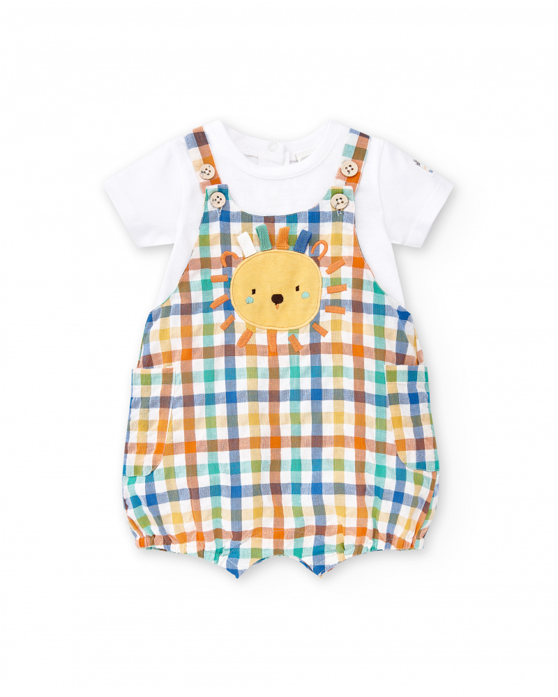 Completo piatto da bambino in maglia bianca Collezione Animal