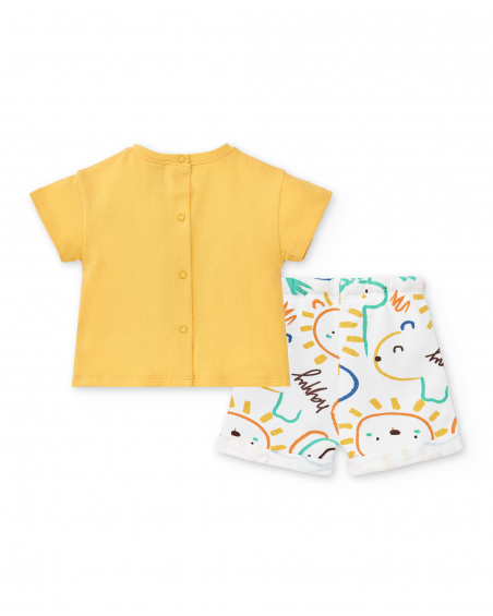 Completo in maglia gialla da bambino Collezione Animal Life