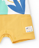 Tutina in maglia bianca gialla da bambino Collezione Animal Life